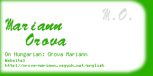 mariann orova business card